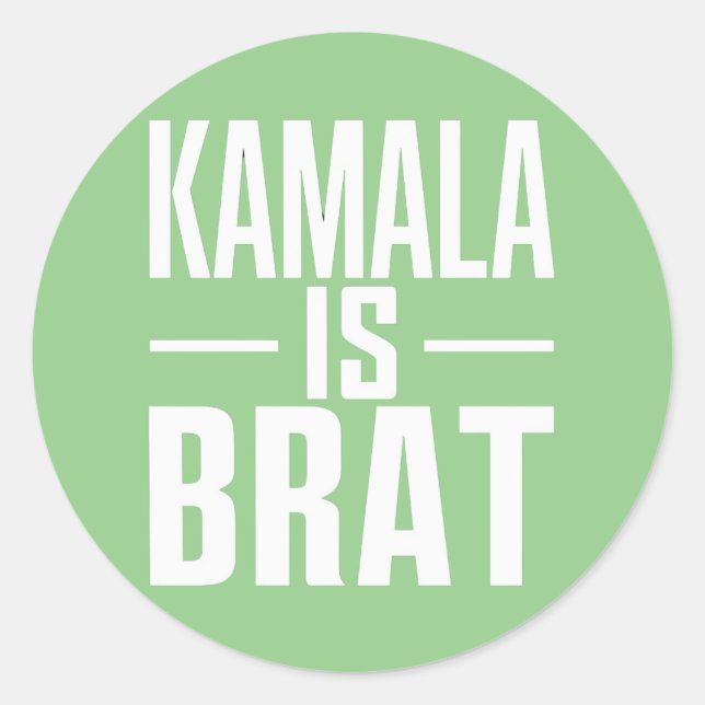 Sticker Rond Kamala est Brat (Devant)
