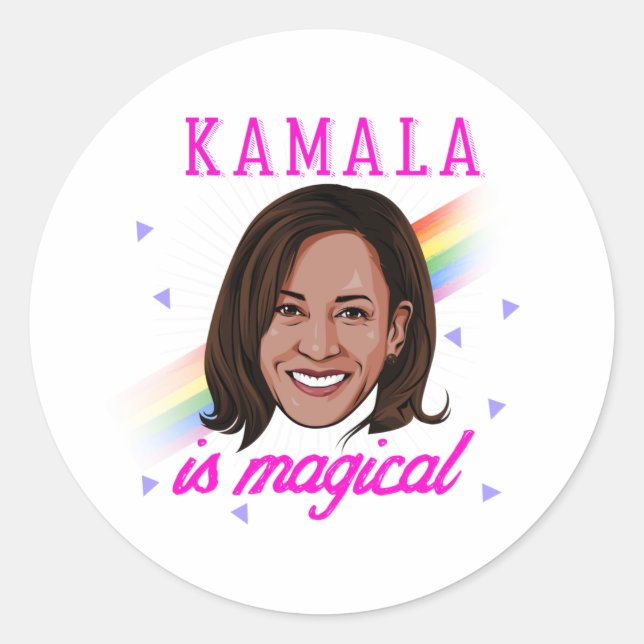 Sticker Rond Kamala est magique (Devant)
