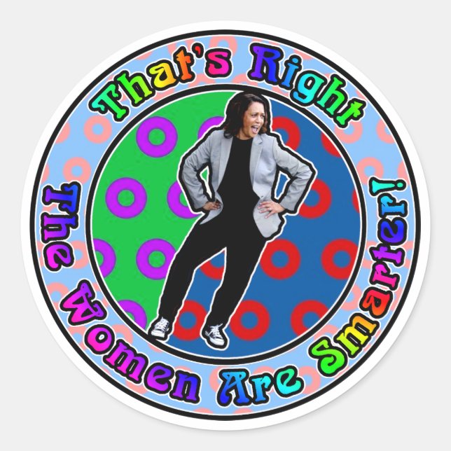 Sticker Rond Kamala est plus intelligente - les femmes sont plu (Devant)