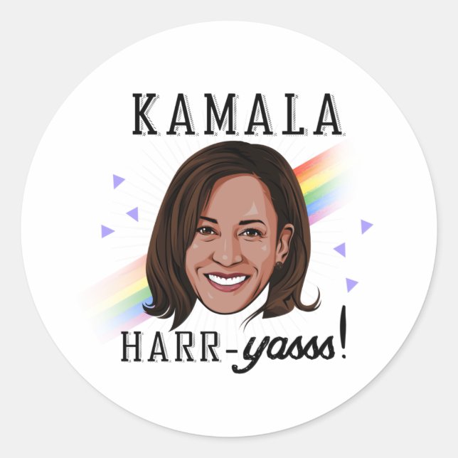 Sticker Rond Kamala Harr-Yasss (Devant)