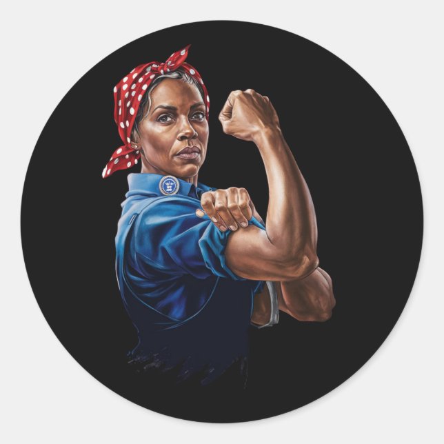 Sticker Rond Kamala Harris 2024 Rosie Le chat sans enfant Rivet (Devant)