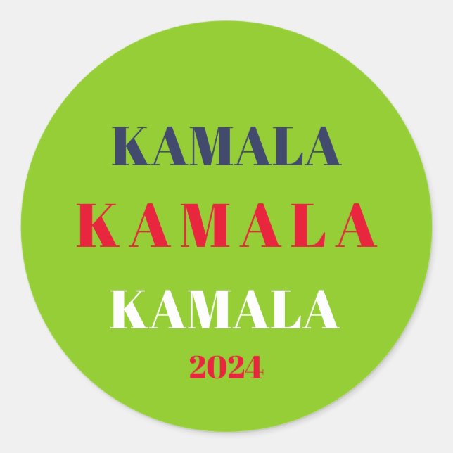 Sticker Rond Kamala Harris 2024 Support Brat Green (Devant)
