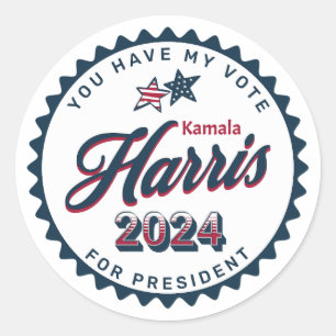 Sticker Rond Kamala Harris 2024   Vous avez mon vote