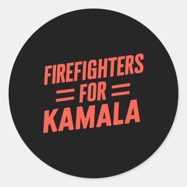 Sticker Rond Kamala Harris 47 Th 2024 Pompiers Pour Kamala (Devant)