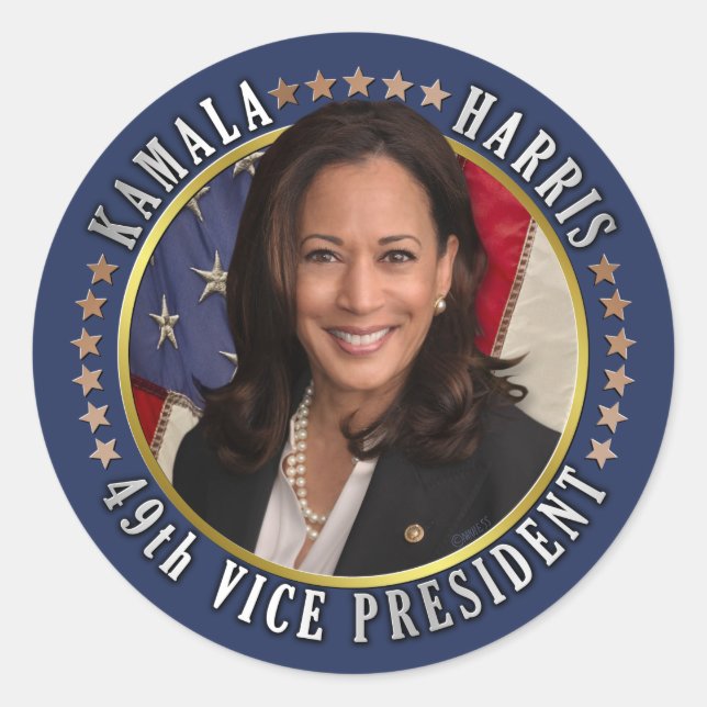 Sticker Rond Kamala Harris 49e vice-présidente (Devant)
