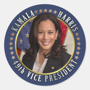 Sticker Rond Kamala Harris 49e vice-présidente commémorative