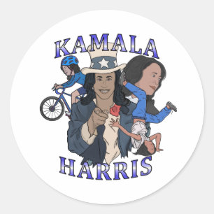 Sticker Rond Kamala Harris Bootleg Rap
