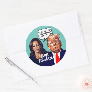 Sticker Rond Kamala Harris Dit Que Trump Serrure