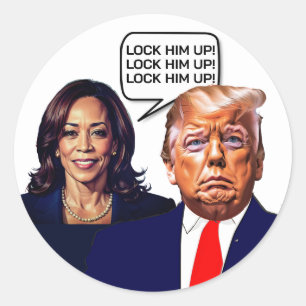 Sticker Rond Kamala Harris Dit Que Trump Serrure