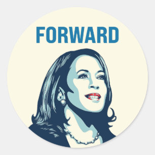 STICKER ROND KAMALA HARRIS EN AVANT