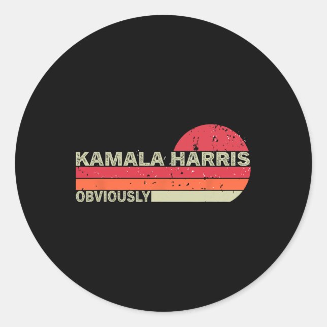 Sticker Rond Kamala Harris Évidemment. Harris Évidemment (Devant)