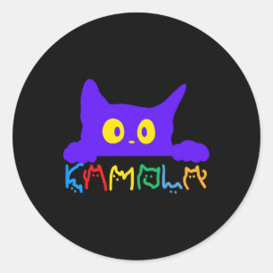 Sticker Rond Kamala Harris Funny Chat Lettres Typographie Alpha