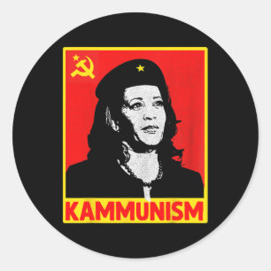 Sticker Rond Kamala Harris Kammunism Communisme Harris W