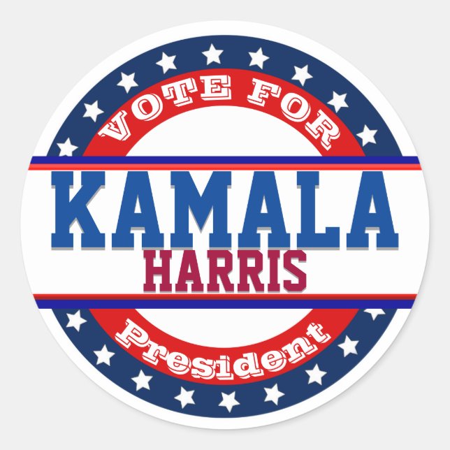 Sticker Rond Kamala Harris - Modèle électoral de campagne (Devant)