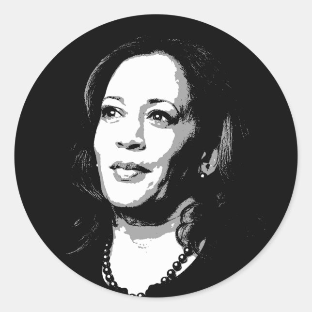Sticker Rond Kamala Harris Portrait (Devant)