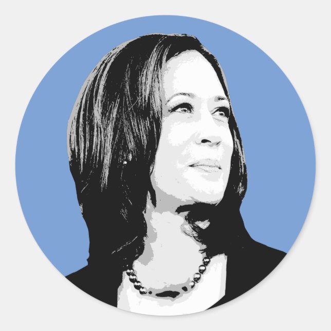 Sticker Rond Kamala Harris Portrait (Devant)