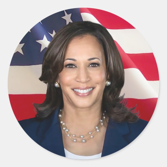 Sticker Rond Kamala Harris pour l'Amérique (Devant)