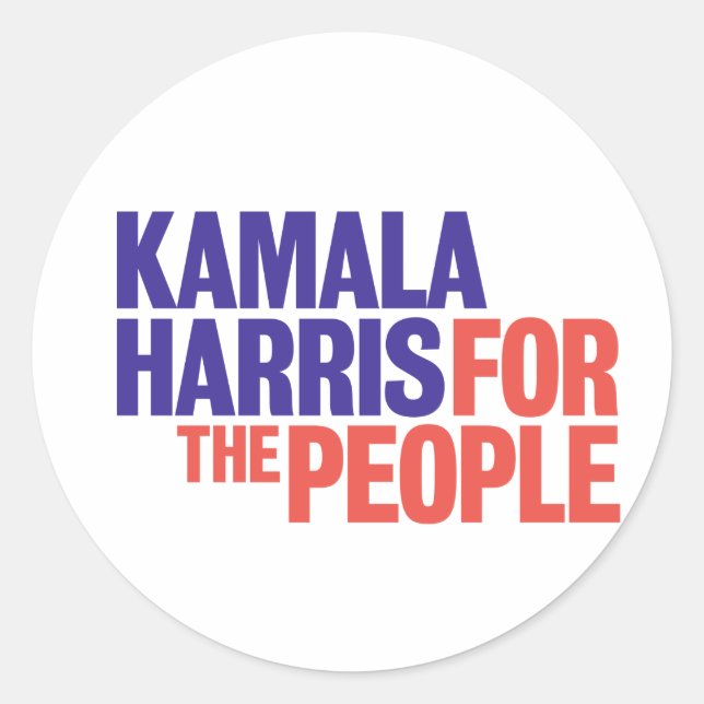 Sticker Rond Kamala Harris pour l'autocollant du peuple (Devant)