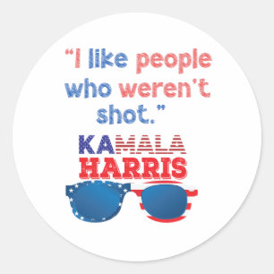 Sticker Rond Kamala Harris pour le président 2024 drôle d'anti-