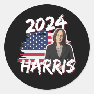 Sticker Rond Kamala Harris pour l'élection présidentielle améri