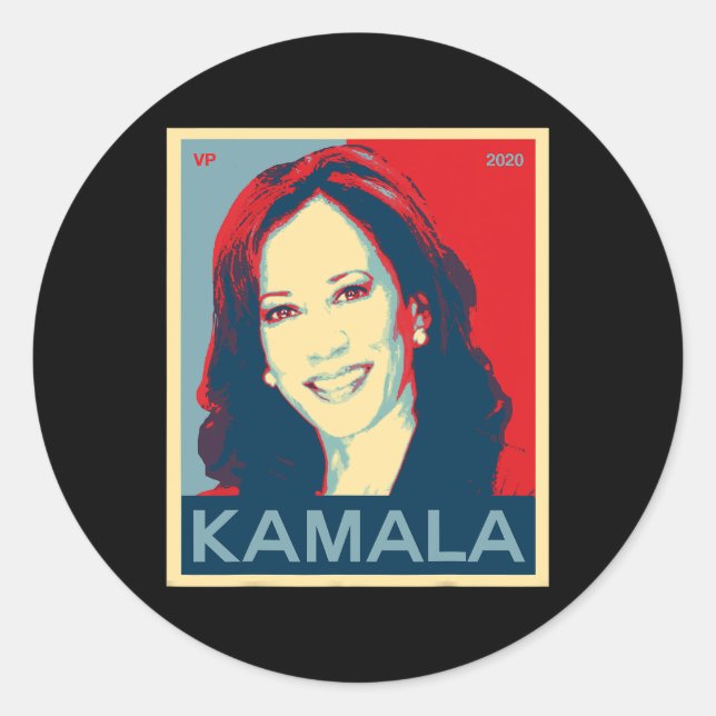 Sticker Rond Kamala Harris Pour Vice-Présidente 2020 (Devant)