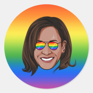 Sticker Rond Kamala Harris Pride