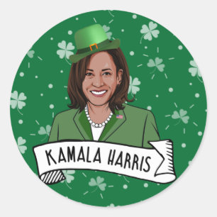 Sticker Rond Kamala Harris Saint Patrick