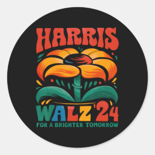 Sticker Rond Kamala Harris Tim W 2024 Peace Lgbt Harris W Waltz