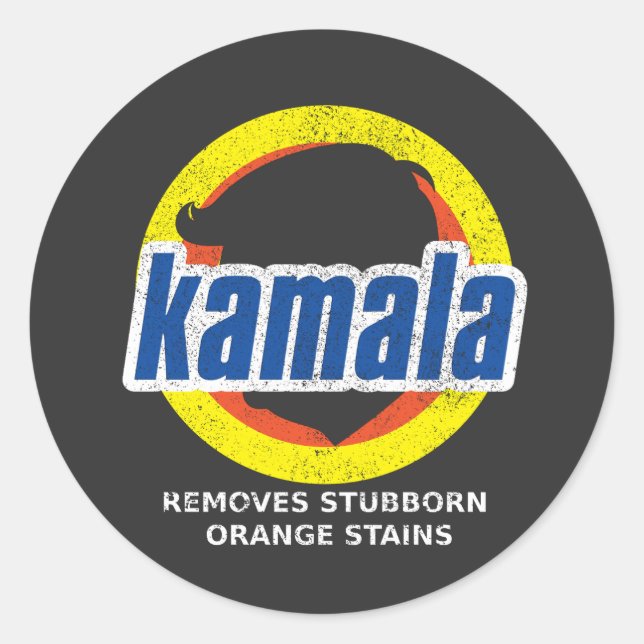 Sticker Rond Kamala supprime les taches orange têtues (Devant)