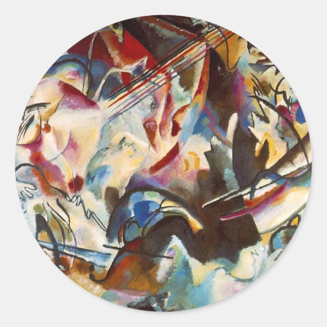 Sticker Rond Kandinsky Composition VI Peinture Abstraite (Devant)