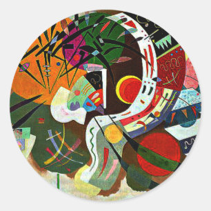 Sticker Rond Kandinsky - Courbe Dominante, célèbre peinture,