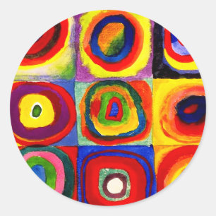 Sticker Rond Kandinsky Farbstudie Quadrates Cercles Art 
