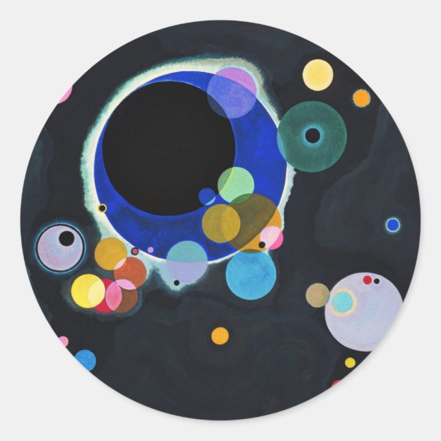 Sticker Rond Kandinsky Plusieurs Cercles Artwork (Devant)