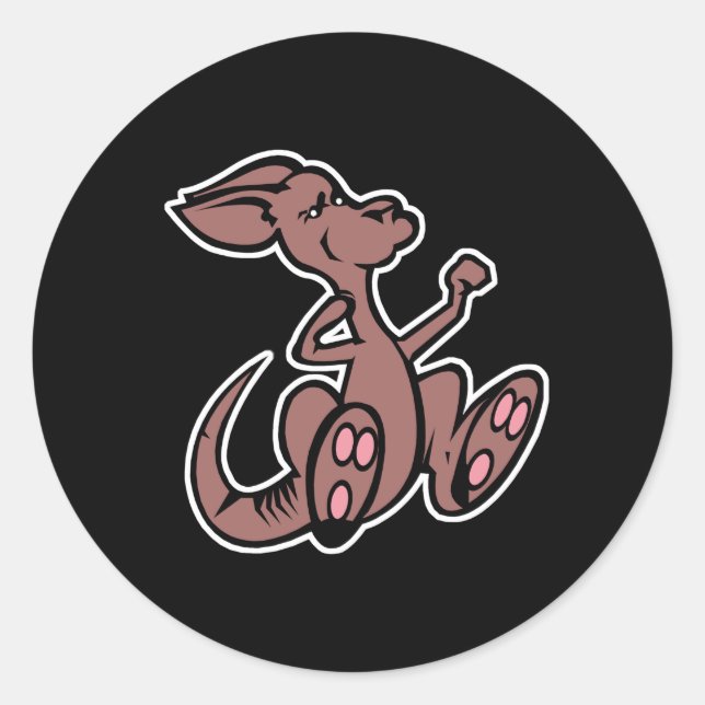 Sticker Rond kangourou à sauter mignon (Devant)