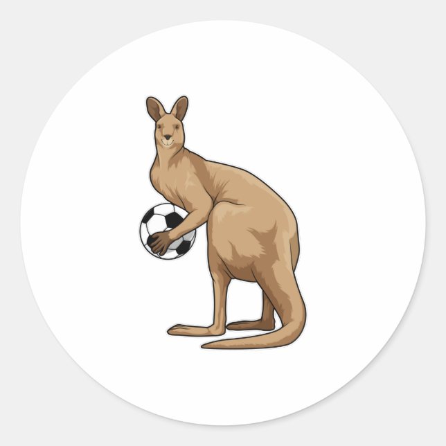 Sticker Rond Kangourou au Soccer Sports (Devant)