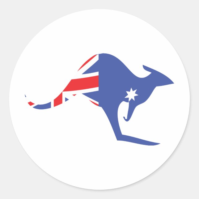 Sticker Rond kangourou australien (Devant)