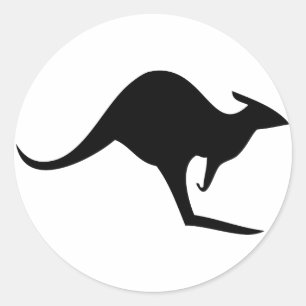 Sticker Rond kangourou australien noir - australie