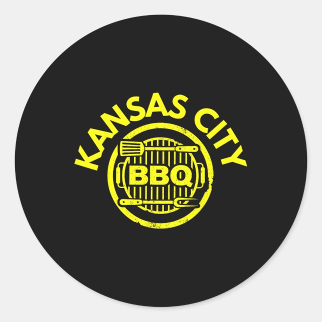 Sticker Rond Kansas City Bbq - I Love Barbecue (Devant)