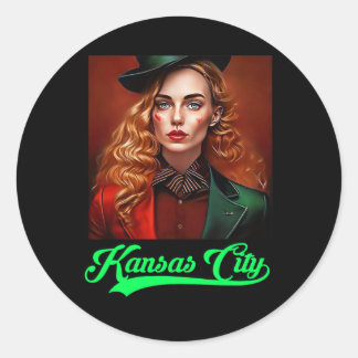 Sticker Rond Kansas City Irish Parade Green Beer Barbecue Taili