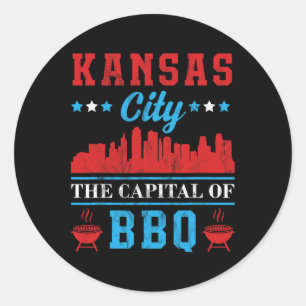 Sticker Rond Kansas Ville Capitale Du Barbecue