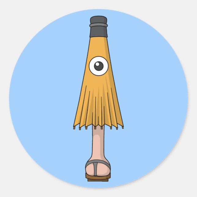 Sticker Rond Karakasa-obake (Fantôme des parapluies) (Devant)