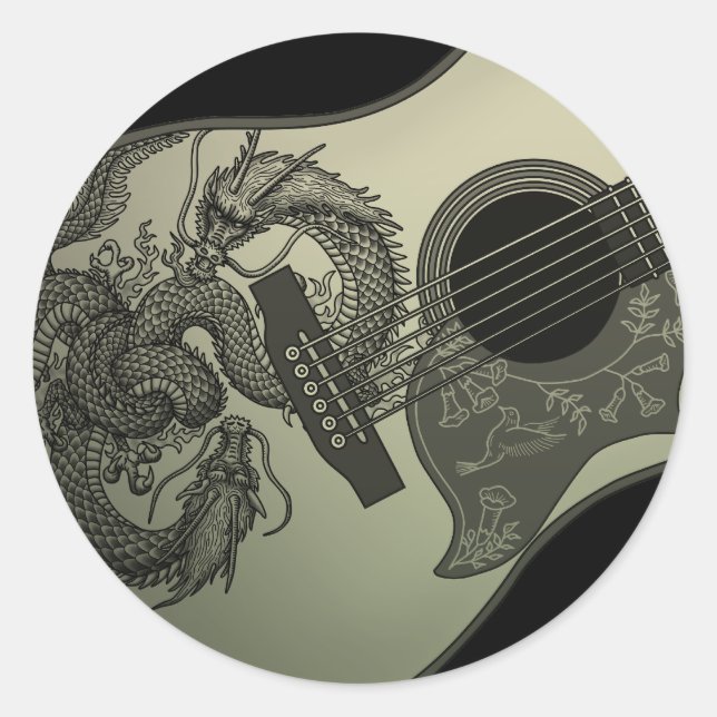 Sticker Rond Karami ryuu guitar 1 (Devant)