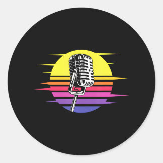 Sticker Rond Karaoke Lover Cool Crazy Karaoke Singer