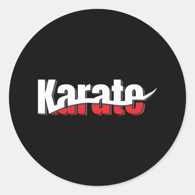 Sticker Rond Karate Arts Martiaux Swish Abstrait (Devant)