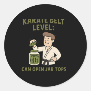 Sticker Rond Karate Belt Level peut ouvrir Jar Tops Martial Art