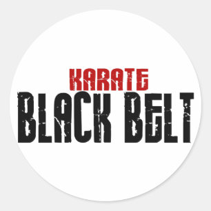 Sticker Rond Karaté de ceinture noire de karaté