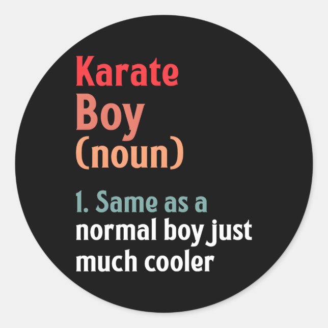 Sticker Rond Karate Définition Sport Mial (Devant)