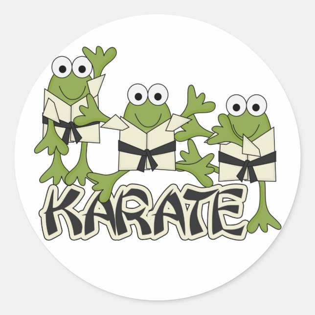 Sticker Rond Karate Frogs Tshirts et cadeaux (Devant)