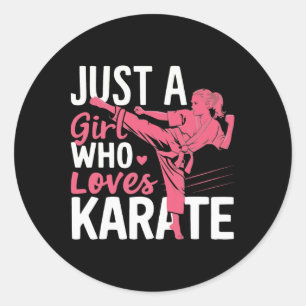 Sticker Rond Karate Juste Une Fille Qui Aime Karate Arts Martia