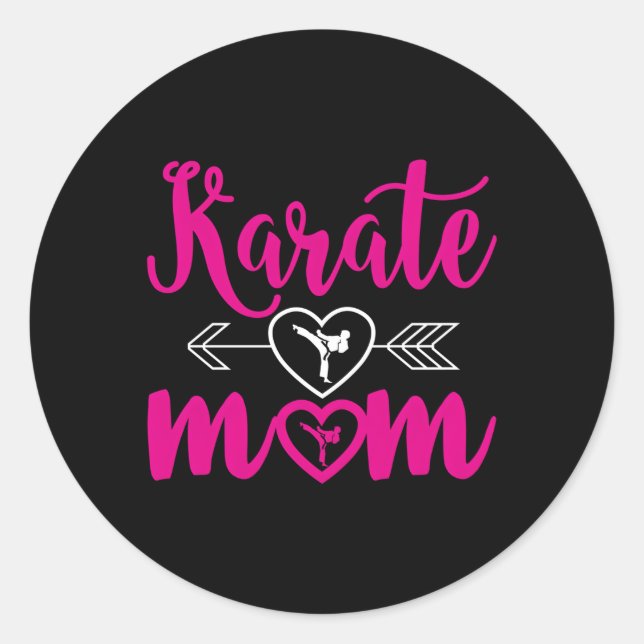 Sticker Rond Karate Maman Peut Faire Du Karaté (Devant)